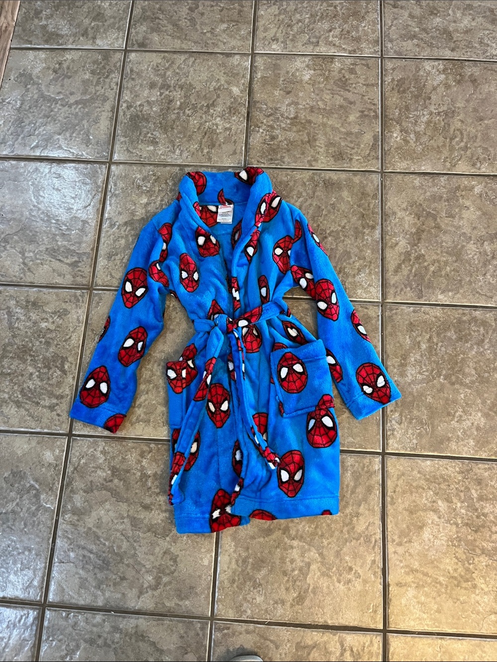 Spiderman Blue and Red Fleece Boys Robe Size 8